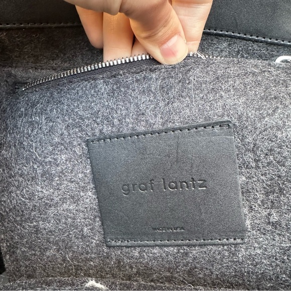 Graf lantz Frankie merino wool felt midi bag charcoal gray